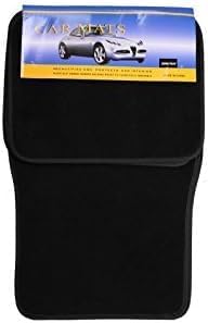 ZONETECH All Weather Carpet Vehicle Floor Mats- 4-Piece Black Plus Vinyl Heel Pad for Protection - Driver Seat, Passenger Seat and Rear Floor Mats (2 Pack)