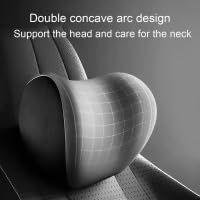 Car Headrest & Lumbar Support Cushion for Citroen DS3 C5 C3 C2 C4 C6, Ergonomic Automotive Seat Neck Pillow Lumbar Backrest Pad Neck Back Pain Relief Detachable Washable, Brown