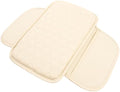 Car Center Console Cover for Jeep Compass 2006–2025 2026 MK/MP, Waterproof Anti-Scratch Leather Armrest Pad, Console Cushion with Side Storage Pocket, Soft Padding Auto Armrest Mat,D-Beige