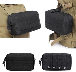 MEAUTELE 6 Pack Tactical Molle Automotive Seat Back Organizer Tactical Vehicle Panel Organizer with 5 Detachable Molle Pouch for Car Truck Ford Jeep Vehicle,US Flag Patch For Man (5 Pouches)