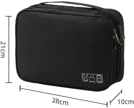 Cable Organizer Case – Double-Layer Cord Travel Storage Bag for Tech Accessories, Electronics, Chargers, Cables, Laptop & Tablet – Weatherproof & Portable Case for Travel