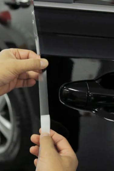 Ufilm Door Edge Protector PRE-Cut Guard Scratch Paint Protection Film with Strong American Glue Clear and Black Universal Car Truck (1 in x 50 ft)