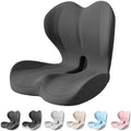 Back and Seat Cushion, Car Seat Cushion, Soothe+ Cushion, Memory Foam L-Shaped Integrated Seat Cushions Lumbar & Lower Back Support for Office Chair, Car (Black-C)