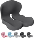 Back and Seat Cushion, Car Seat Cushion, Soothe+ Cushion, Memory Foam L-Shaped Integrated Seat Cushions Lumbar & Lower Back Support for Office Chair, Car (Dark Grey)