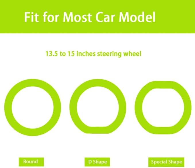 Universal Green Steering Wheel Cover：13.5 to 15 Inches Flexible Silicone Anti Slip Steering Wheel Protector Fit for Most Car Models Including Round D Shape or Special Shape