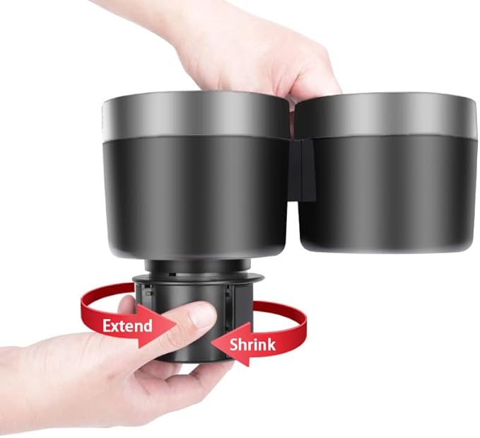 Cup Holder Expander for Car, 2 in 1 Cup Holder Phone Mount with Adjustable Base, Car Cupholder for Yeti Hydro Flasks 16-40oz Cup, 32/40 oz Large Bottles Drink Mugs,Big Cup-Large