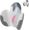 Lumbar Support Pillow for Office Chair, Car Back Support with Memory Foam, Support for Lower Back Pain Relief Lumbar Pillows, Ergonomic Back Cushion for Desk Chair, Sofa, Bed, Car Seat (Grey/White)