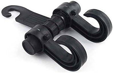 Car SUV Back Seat Headrest Hanger Storage Hooks, Purse Handbag Grocery Bag Holder, Multi-Function Mini Hook 12CM (Black) (Pack of 2)