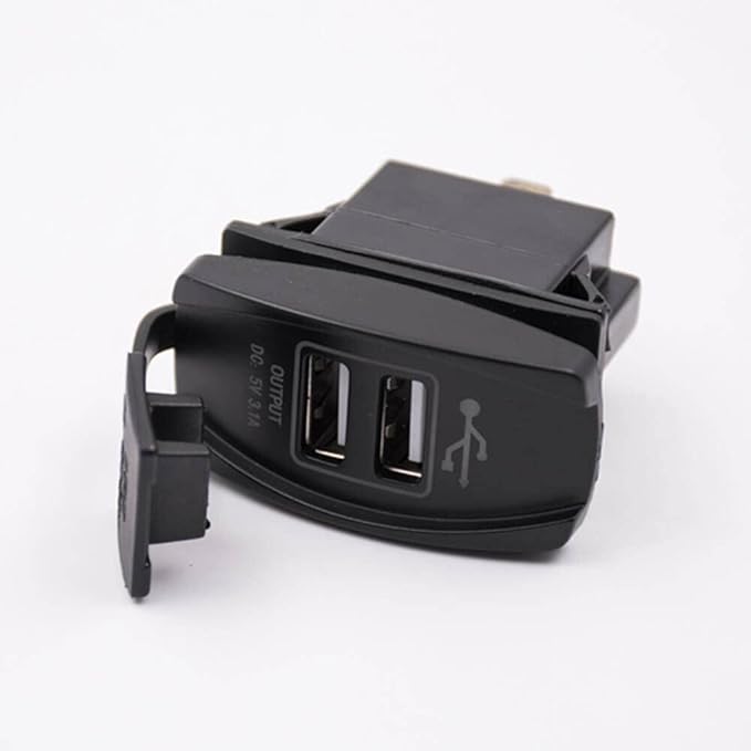 5V 3.1A Dual USB Car Charger Multi Port Socket with Dust Cover Waterproof USB Port USB Charger Socket for Marine Truck Motorcycle Car etc