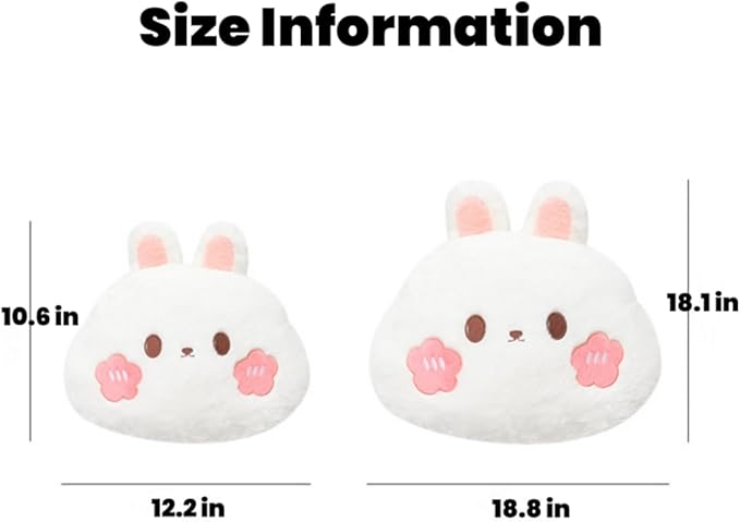 3Pcs Cartoon Car Seat Cushion Lumbar Support Pillow and Neck Pillow, Cute Car Seat Pillow Headrest Pillow Back Support for Driving Fatigue Relief,for Office Chair Truck SUV (Rabbit Sets)