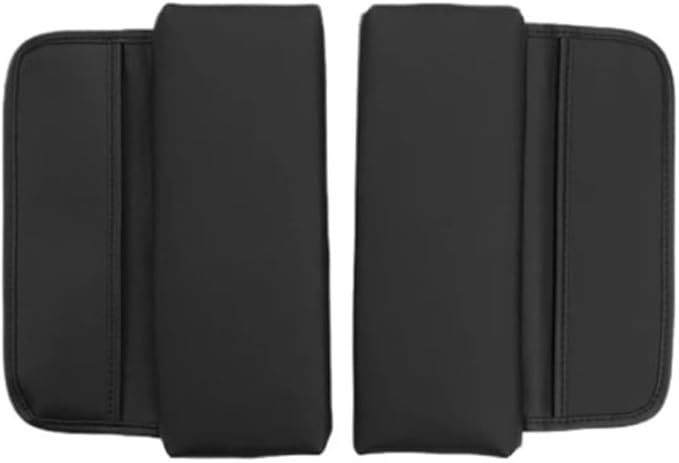 Car Center Console Armrest Cushion, Leather Armrest Box Pad, Split Pad Compatible with Genesis Coupe G70 G80 G90 GV60 GV70 GV80 EV BH GV90, Car Interior Accessories(Black)