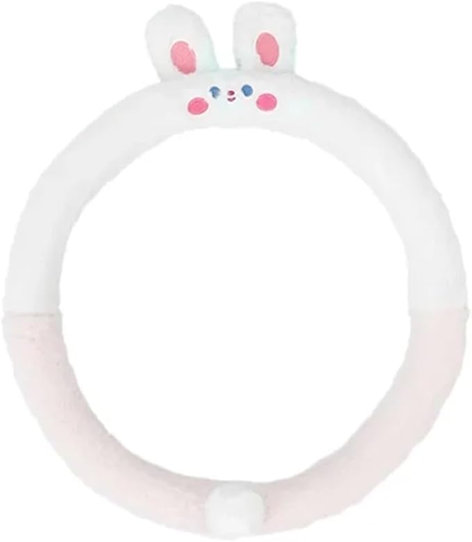 Cute Winter Plush Steering Wheel Cover - Non-Slip Warm Handlebars Decoration for Cars(Plush rabbit rong)