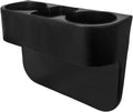 Car Cup Holder Gap Filler Organizer, Multifunctional Auto Front Console Gap Filler with Cup Holder, Leather Extra Cup Holder Storage Box for Car Truck SUV, Car Accessories (Black/Plastic)