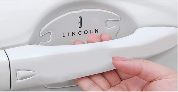 iPick Image for Lincoln Logo Universal Car Door Handle Cup Protector Clear Decal Stickers, Pair - Official Licensed