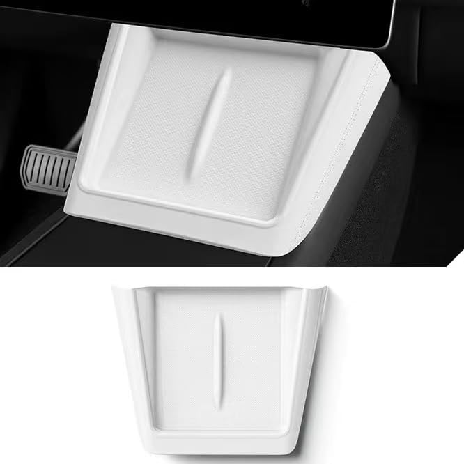 Center Console Wireless Charging Silicone Mat for Tesla Model 3 (Highland) & for 2025-2026 Tesla Model Y Juniper, Ultra-Thin Phone Non-Slip Pad, Tesla Interior Cover Accessories - White