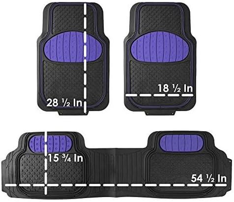 FH Group Heavy-Duty Rubber Car Floor Mats - Universal Fit, Trimmable, Climaproof - For Sedans, SUVs, Trucks - Blue