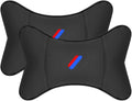 Generic 2 PCS Car Neck Pillow Compatible with BMW 1 2 3 4 5 6 7 Series X1 X2 X3 X4 X5 X6 X7 Accessories, Car Soft PU Leather Headrest Neck Support