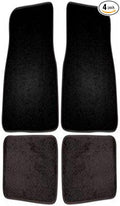 Custom Accessories Universal Carpet Floor Mats for Cars, Trucks, and SUVs, No-Trim Fit for Easy Installation, Anti-Slip Backing, Easy to Clean, Black (4-Piece)