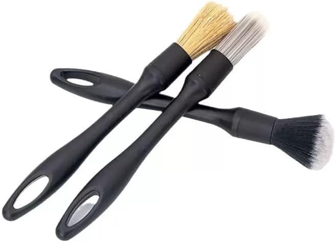 6PCS Car Detailing Brush Set Soft Boars Hair Car Interior Detailing Brushes Car Interior Detailing Kit Car Cleaning Gel Supplies Kit Car Dust Brush Car Accessories for Truck, Ruv, Interior