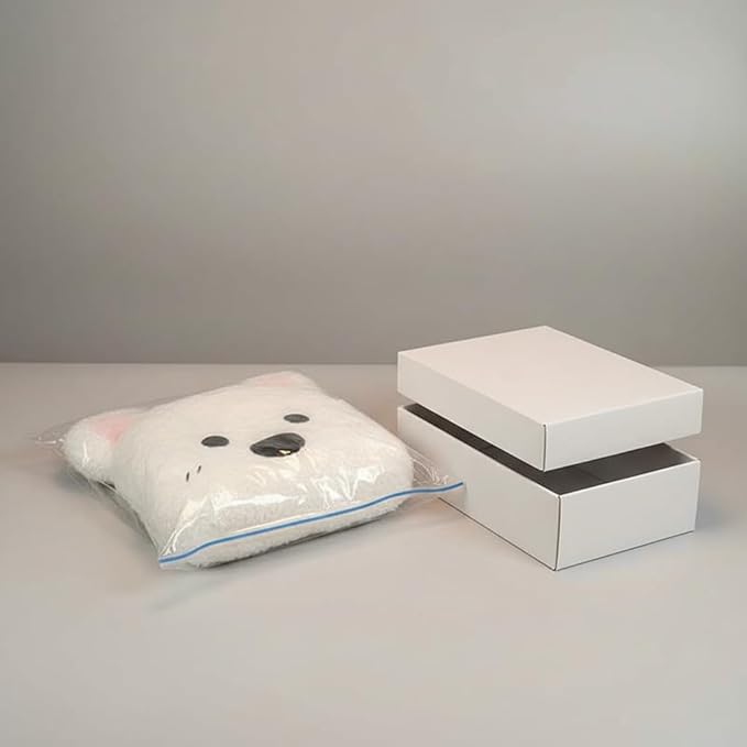 Soft Plush Car Seat Cushion and Lumbar Support Set - Adorable White Animal Design for Enhanced Driving Comfort (Khaki)
