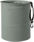 Collapsible Trash Can Car Garbage Bag - Leather Pop-up Car Trash Bin with Elastic Band - Hanging Foldable Garbage Can Vehicle Waste Basket Bin - Double-Layer Washable Bag for Cars Camping (Grey)