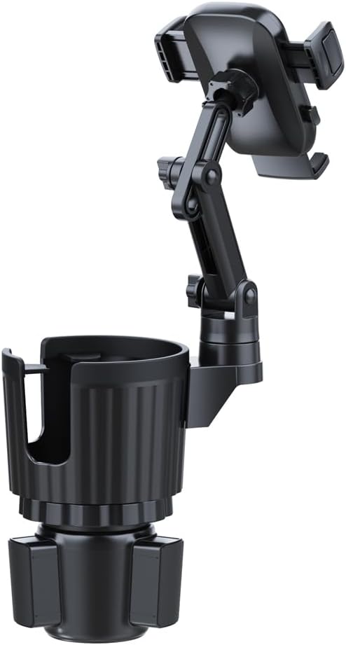 Elecphbo Cup Holder Phone Mount for Car, 2 in 1 Cell P Car Mount 360 Rotation Cup Holder Expander for Stanley 10-40oz Drink Bottles, Mugs and Phone Compatible with iPhone Samsung