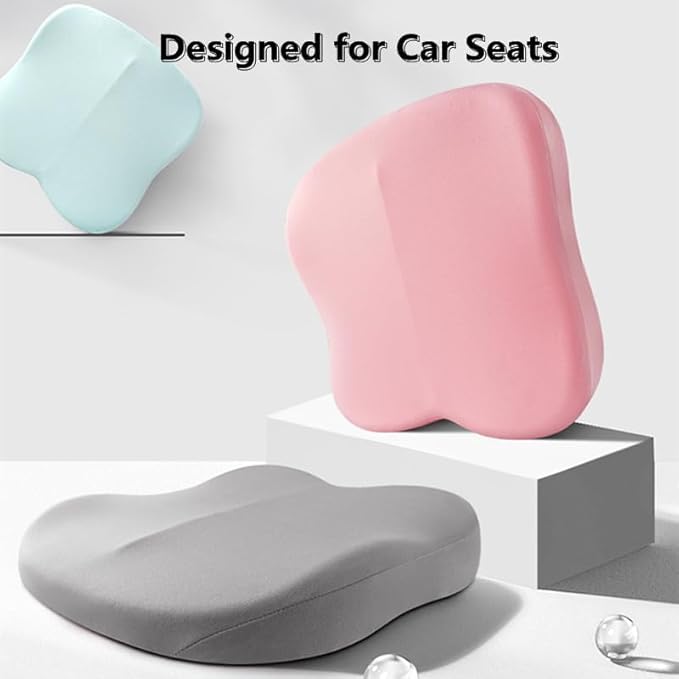 Adult Car Booster Seat Cushion, Car Seat Driver Height Boost Mat Memory Foam Car Seat Cushions Pad Improve Driving View Non-Slip 3D Office Chair Cushion Pressure Relief (Brown)