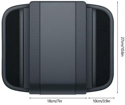 Car Armrest Pad Cover Center Console Lid, Memory Foam Car Armrest Cushion Cover with Storage Organizer, Black Leather, 7x10.6 Inches, Plug-in Installation