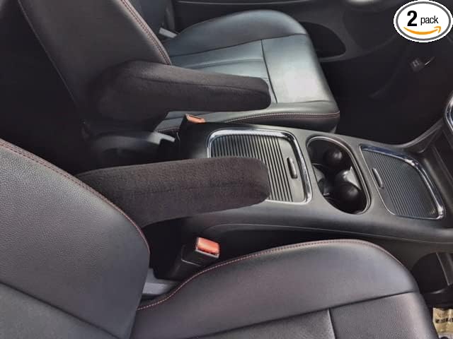 Auto Armrest Covers- Fits The Chrysler Town & Country 2011-2016 Armrest Covers for Front Bucket Seats- Protect Fold Down Armrest Fleece Fabric 1 Pair (XLSLM)