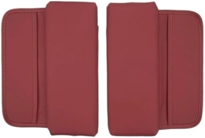 Car Center Console Armrest Cushion, Leather Armrest Box Pad, Split Pad Compatible with Genesis Coupe G70 G80 G90 GV60 GV70 GV80 EV BH GV90, Car Interior Accessories(Red)