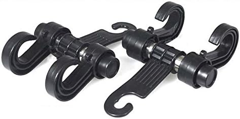 Car SUV Back Seat Headrest Hanger Storage Hooks, Purse Handbag Grocery Bag Holder, Multi-Function Mini Hook (Black) (4)