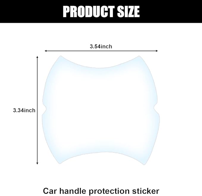 4PCS Car Handle Cup Stickers, Carbon Fiber Scratch Auto Door Protective Film, Non-Marking Car Bowl Protector, Universal Paint Cover Guard for Most Cars, SUV, Van (Transparent)