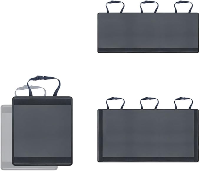 Healifty Backseat Organizer Car Storage Bag Multi Pocket Hanging Cargo Organizer for Emergency Gear Auto Supplies Outdoor Activities Straps Hook Loop Fastener Black