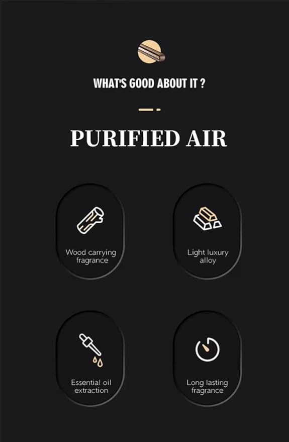 Opulux aroma diffuser Wood, metal, car vent clip,diffuser,Luxury car air freshener, tesla air freshener, natural essential oil car fragrance 1oz