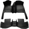 Custom Making Car Floor Mats for 95% Sedan SUV Sports Car Full Coverage Cute Men Women Pads Protection Non-Slip Leather Floor Liners (Black Strips)