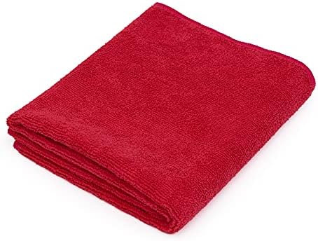 The Rag Company - Car Wash Towel - Professional Microfiber Auto Detailing and Drying Towels, Lint-Free, Streak-Free, Great for General Cleaning, 320gsm, 16in x 27in, Red (Wholesale Case of 125)