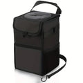 Cute Car Trash Can with Lid – Multipurpose Collapsible Trash Bin for Car, Leak-Proof Organizer, Waterproof Garbage Can with Storage Pockets & Adjustable Straps, 2 Gallons (Black)