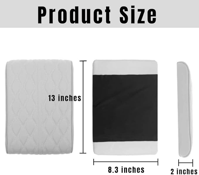 Leather Car Armrest Box Pad, 2025 Upgrade Universal Auto Arm Rest Cushion Memory Cotton Armrest Box Pad, Car Center Console Cover for Most Vehicle, Car Accessories (#5)