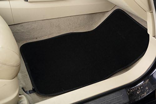 ZONETECH All Weather Carpet Vehicle Floor Mats- 4-Piece Black Plus Vinyl Heel Pad for Protection - Driver Seat, Passenger Seat and Rear Floor Mats (2 Pack)