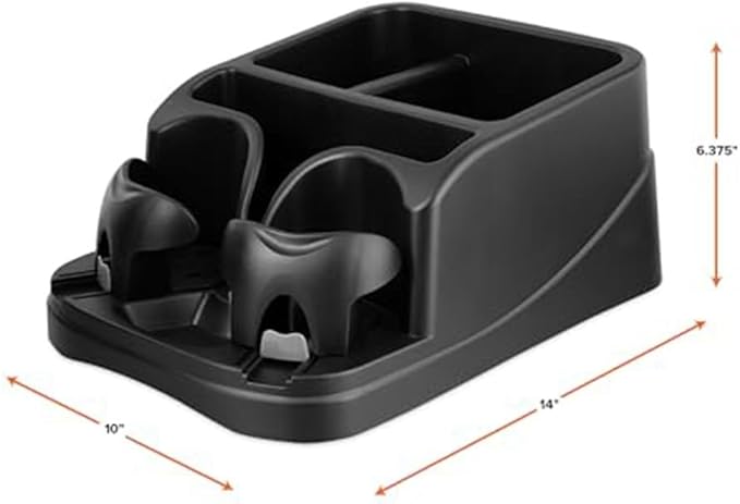 Small Center Console for Cars, Trucks, Minivans, SUVs, Vehicle Organizer, Cup Holders, Car Seat Organizaer with 2 Adjustable Cup Holders for Sliding Door Hinge 2K0843397