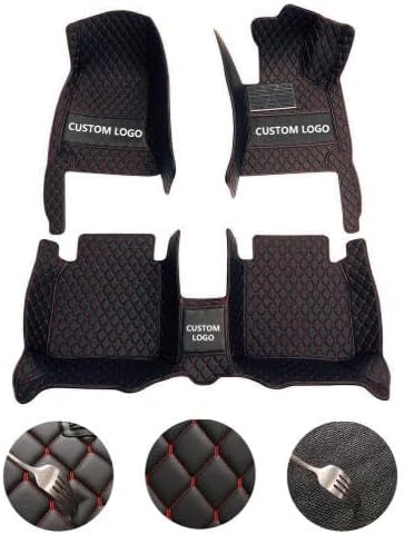 Customize All-Weather Protection Waterproof Leather Floor Mats for Cars, SUVs, and Trucks According to Automotive Model (Black White)