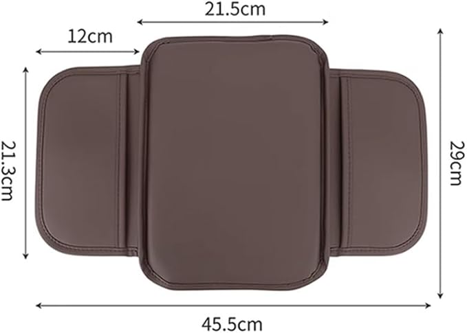Car Armrest Box Pad for Infiniti QX60/Q50L/QX50/QX55/Q60 Leather Car Armrest Box Cushion Waterproof Center Console Mat Armrest Mat Armrest Cover Accessories,Brown-with Storage Bag