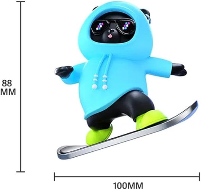 Slidable Skateboard Bear Car Dashboard Ornaments,Funny Mini Skateboard Bear Auto Center Console Ornaments Universal Car Interior Accessories Gifts for Women Men
