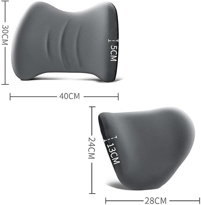 Car Memory Foam Pillow for Toyota Camry XSE/XLE/SE/LE/Hybrid 2025,Neck and Back Support Car Seat Kit Long Drive Essential Neck Pillow Lumbar Support Cushion,Grey