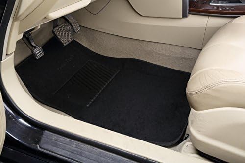ZONETECH All Weather Carpet Vehicle Floor Mats- 4-Piece Black Plus Vinyl Heel Pad for Protection - Driver Seat, Passenger Seat and Rear Floor Mats (2 Pack)