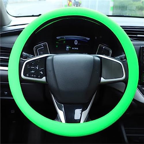 Cool Anti-Slip Silicone Steering Wheel Protector - Universal Car Steering Wheel Protective Cover - Summer Easy to Clean Silicone Car Steering Wheel Cover (Light Green)