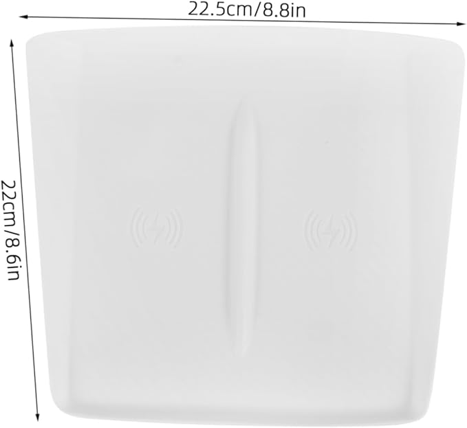 Veemoon Center Console Silicone Charging Mat Non- Pad for Model Auto Accessory for Charging and Phone Stability White