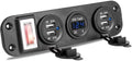 Dual USB Port Charger for car Voltage Display 2.1+2.1A Multi-Port USB Phone Car Fast Charger with On/Off Safe Protection - (Color Name: Blue)