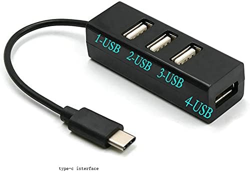 Type-C to 4-Port USB 3.0 Hub USB 3.1 Adapter Drop Shipping Adapter Car Charger Cable Converter (Color : Black) (Black)