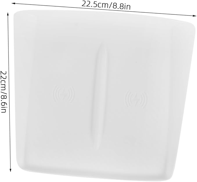 TEHAUX Charging Pad Silicone Mat Non- Phone Charger Compatible Center Console Easy Installation Car Interior Accessory White